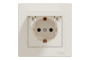 Розетка з кришкою, з заземленням Крем Asfora (EPH3100123)