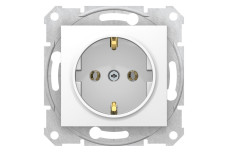Розетка з самозатискними клемами з заземленням без шторок Sedna Schneider Electric білий (SDN3001821)