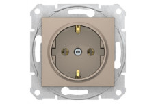 Розетка з самозатискними клемами з заземленням без шторок Sedna Schneider Electric титан (SDN3001868)
