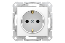 Розетка з самозатискними клемами з заземленням зі шторками Sedna Schneider Electric білий (SDN3001721)