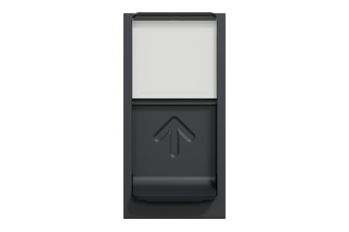 Розетка комп'ютерна RJ45 1-постова 6А FTP пряма з затвором, антрацит (NU344854)