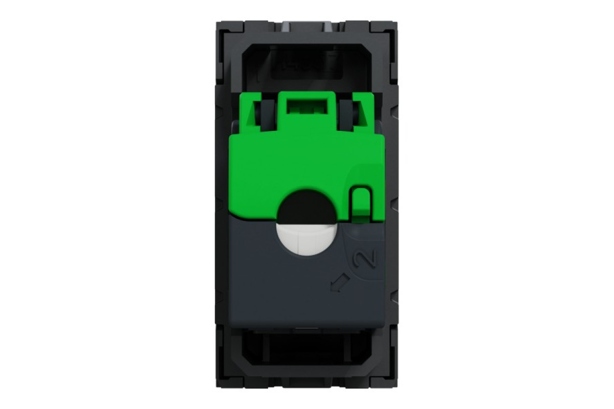 Розетка комп'ютерна RJ45 1-постова 6А FTP пряма з затвором, антрацит (NU344854)