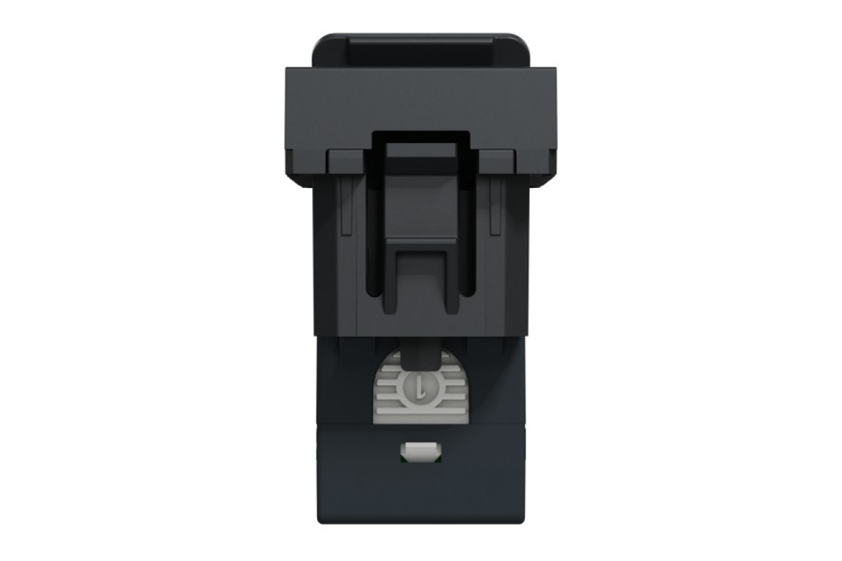 Розетка комп'ютерна RJ45 1-постова 6А FTP пряма з затвором, антрацит (NU344854)