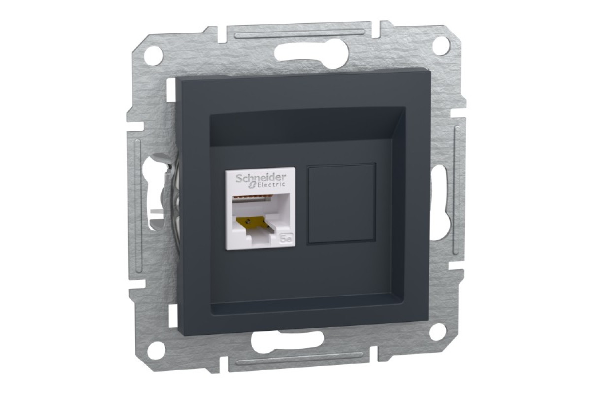 Розетка комп'ютерна RJ45 STP категорія 5Е Asfora Антрацит (EPH5000171)