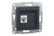 Розетка комп'ютерна RJ45 STP категорія  5Е Asfora Антрацит (EPH5000171)