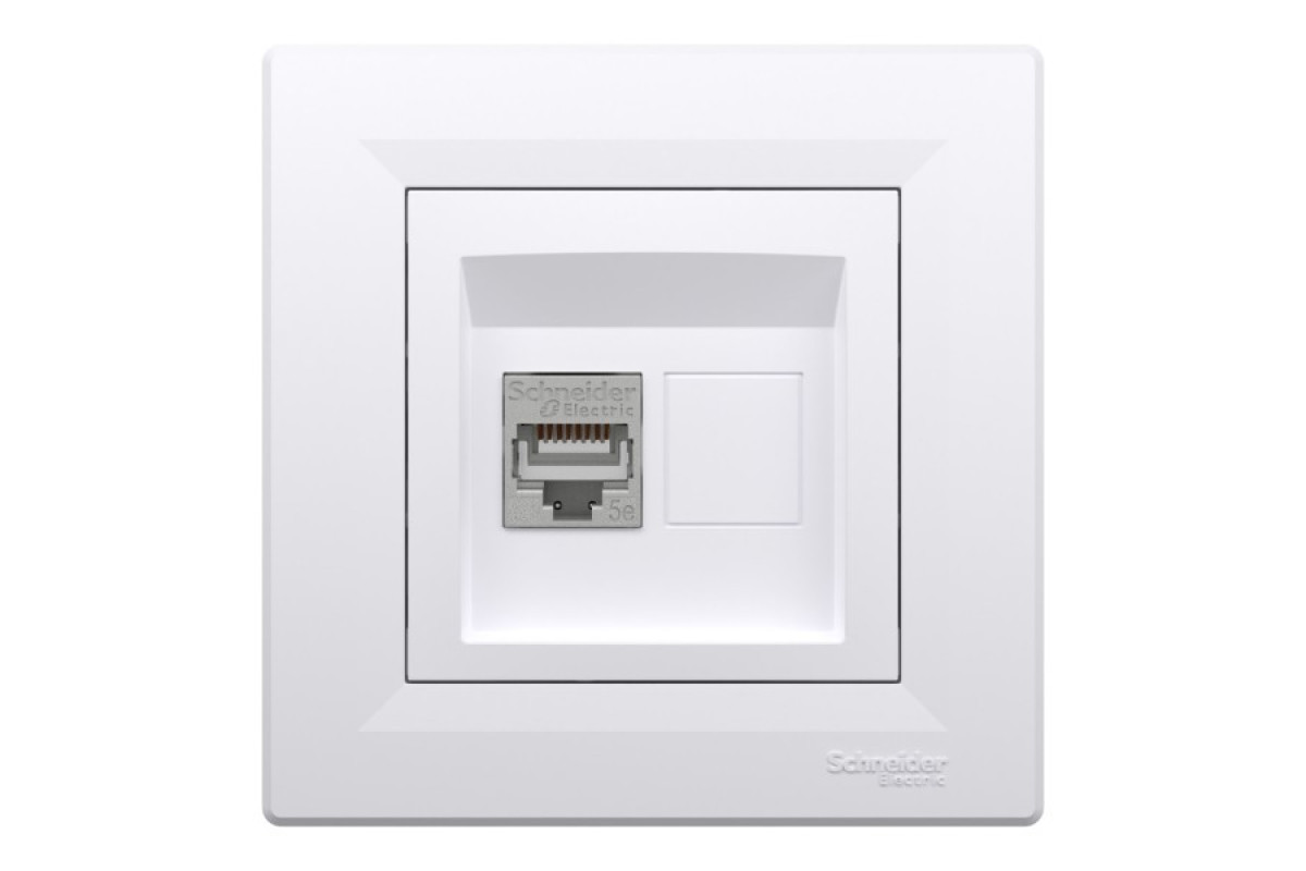 Розетка комп'ютерна RJ45 STP категорія 5Е Біла Asfora (EPH5000121)