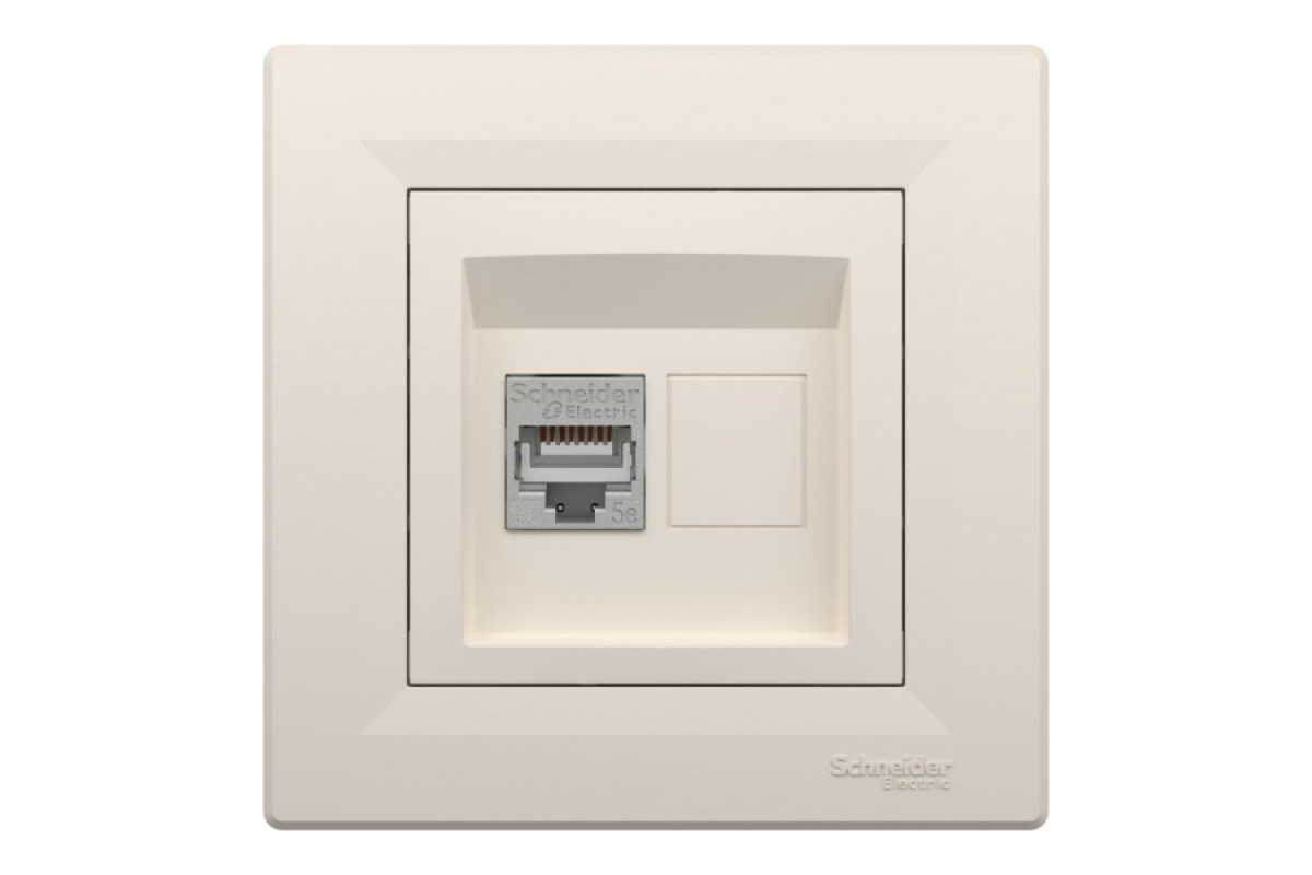 Розетка комп'ютерна RJ45 STP категорія 5Е Крем Asfora (EPH5000123)