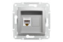 Розетка комп'ютерна RJ45 UTP категорія 5Е Asfora Алюміній (EPH4300161)