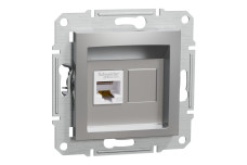 Розетка комп'ютерна RJ45 UTP категорія  5Е Asfora Алюміній (EPH4300161)