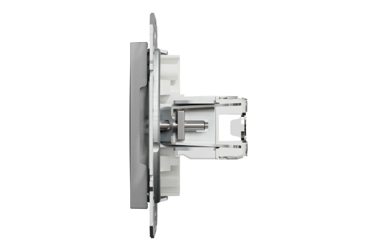 Розетка комп'ютерна RJ45 UTP категорія 5Е Asfora Алюміній (EPH4300161)