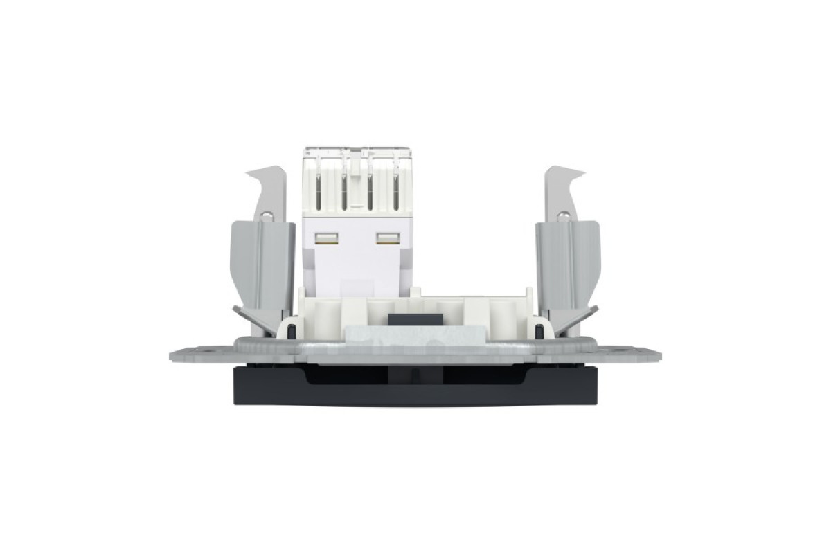 Розетка комп'ютерна RJ45 UTP категорія 5Е Asfora Антрацит (EPH4300171)