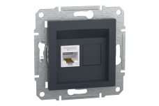 Розетка комп'ютерна RJ45 UTP категорія  5Е Asfora Антрацит (EPH4300171)