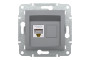 Розетка комп'ютерна RJ45 UTP категорія 5Е Asfora Сталь (EPH4300162)