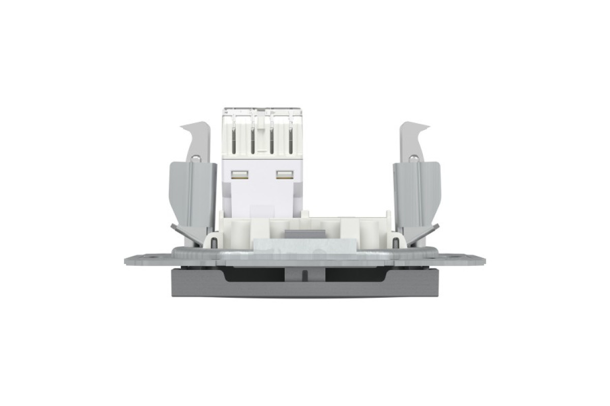 Розетка комп'ютерна RJ45 UTP категорія 5Е Asfora Сталь (EPH4300162)