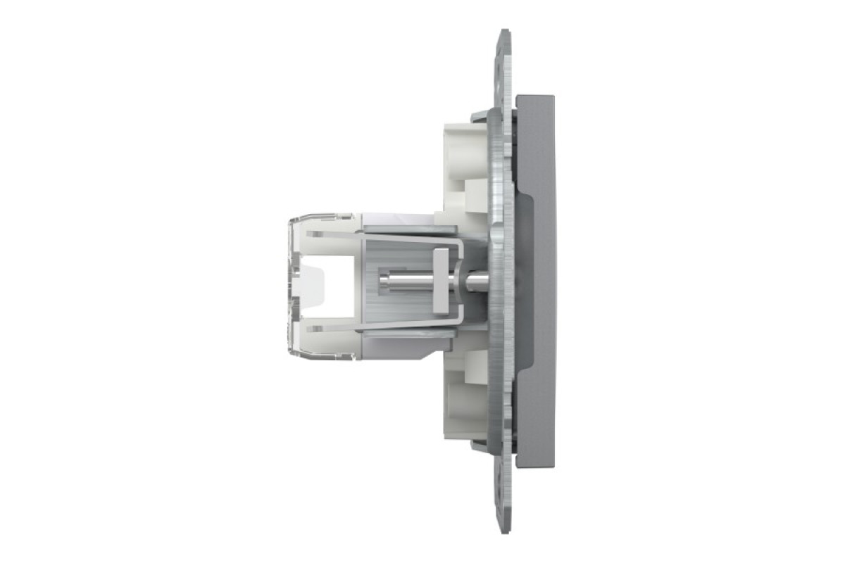 Розетка комп'ютерна RJ45 UTP категорія 5Е Asfora Сталь (EPH4300162)