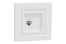 Розетка комп'ютерна RJ45 UTP категорія  5Е Біла Asfora (EPH4300121)