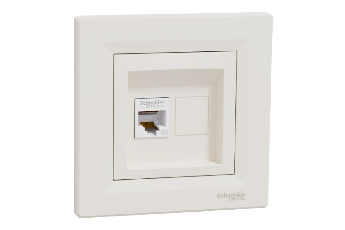 Розетка комп'ютерна RJ45 UTP категорія 5Е Крем Asfora (EPH4300123)