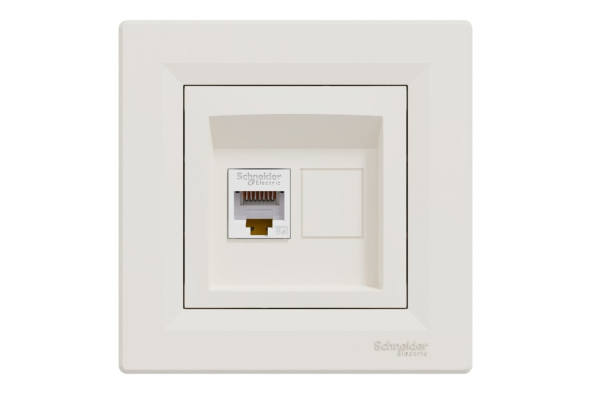 Розетка комп'ютерна RJ45 UTP категорія 5Е Крем Asfora (EPH4300123)