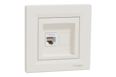 Розетка комп'ютерна RJ45 UTP категорія  5Е Крем Asfora (EPH4300123)