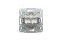 Розетка комп'ютерна RJ45 UTP категорія 5Е подвійна Asfora Алюміній (EPH4400161)