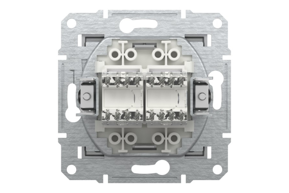 Розетка комп'ютерна RJ45 UTP категорія 5Е подвійна Asfora Алюміній (EPH4400161)