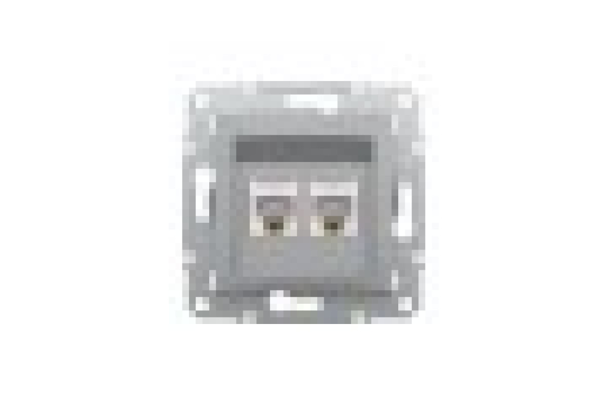 Розетка комп'ютерна RJ45 UTP категорія 5Е подвійна Asfora Алюміній (EPH4400161)