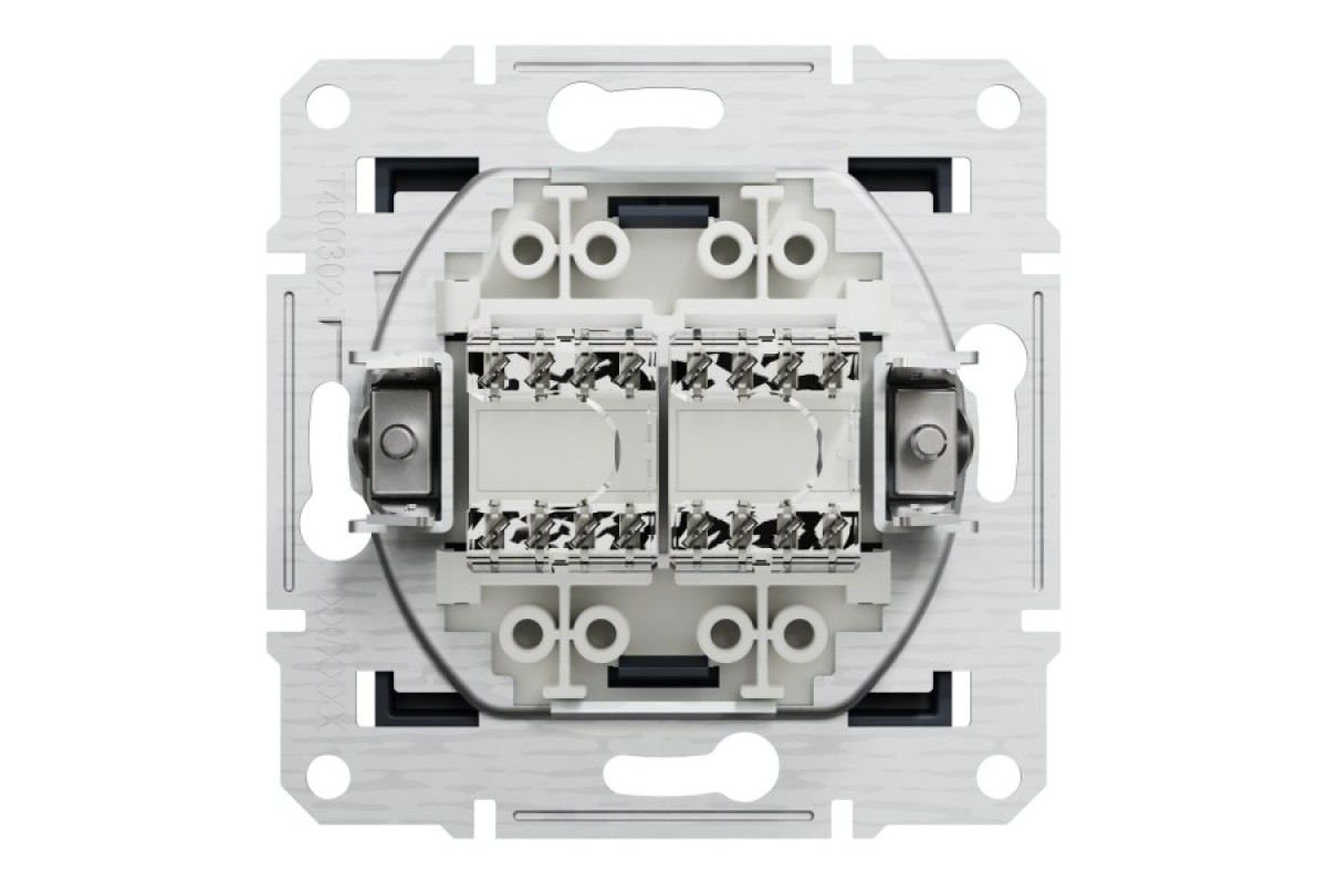 Розетка комп'ютерна RJ45 UTP категорія 5Е подвійна Asfora Антрацит (EPH4400171)