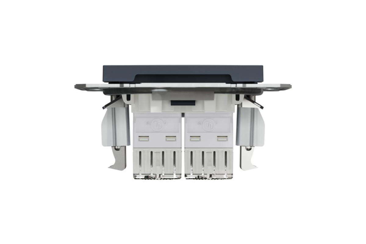 Розетка комп'ютерна RJ45 UTP категорія 5Е подвійна Asfora Антрацит (EPH4400171)