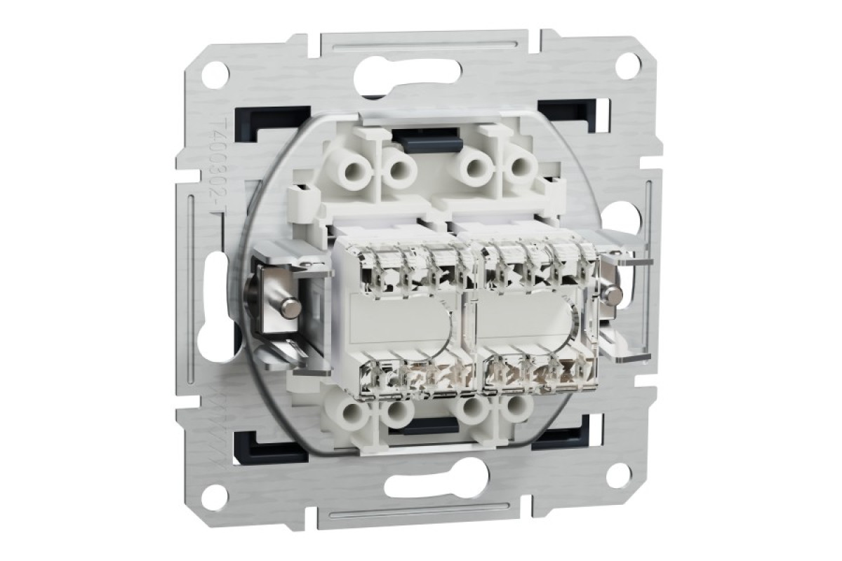 Розетка комп'ютерна RJ45 UTP категорія 5Е подвійна Asfora Антрацит (EPH4400171)