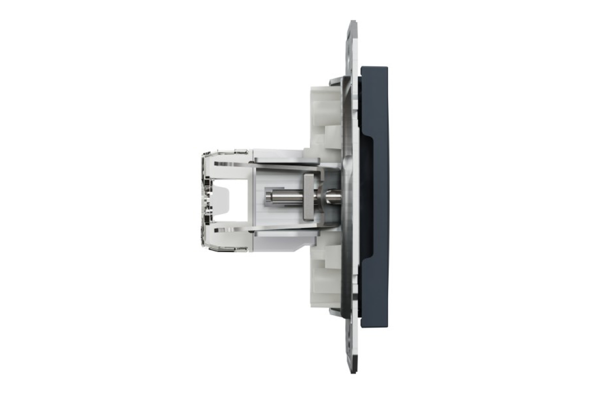 Розетка комп'ютерна RJ45 UTP категорія 5Е подвійна Asfora Антрацит (EPH4400171)