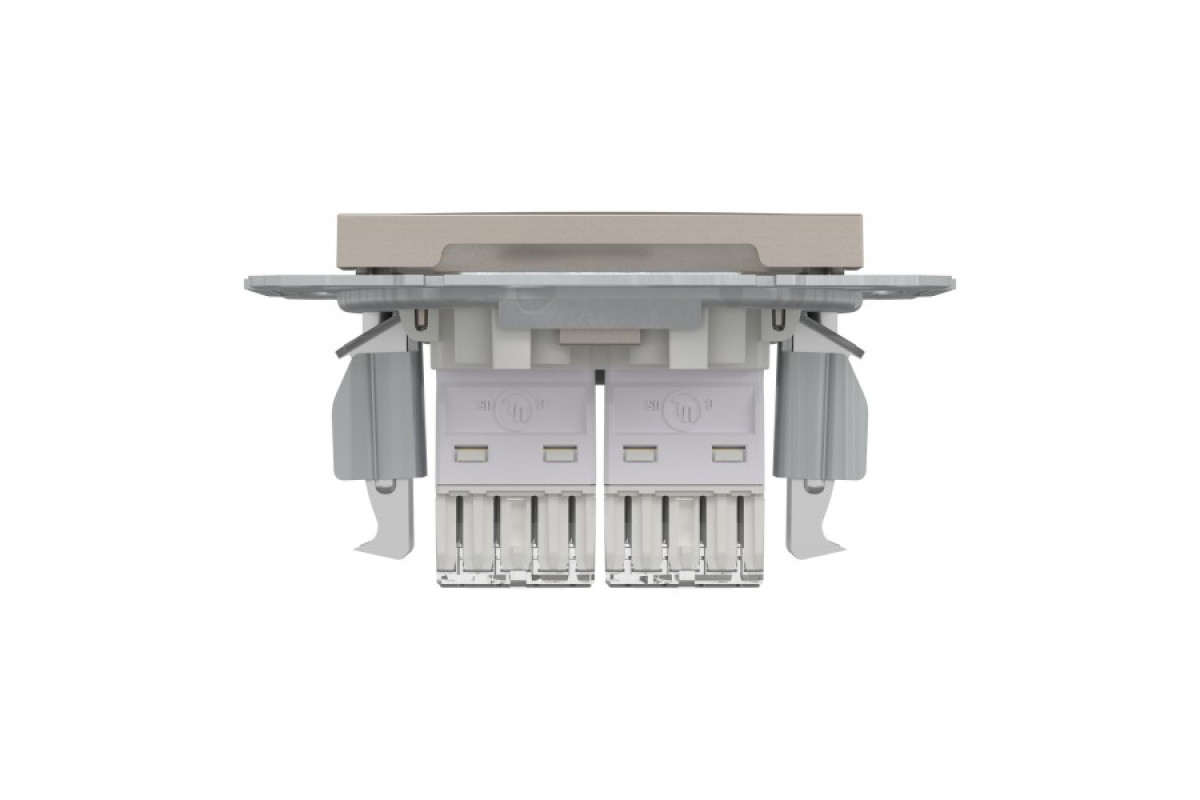 Розетка комп'ютерна RJ45 UTP категорія 5Е подвійна Asfora Бронза (EPH4400169)