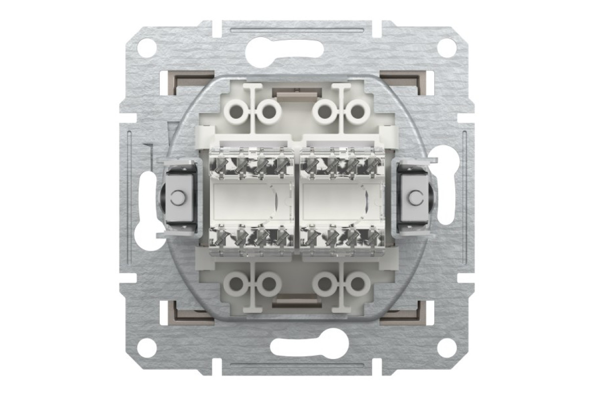 Розетка комп'ютерна RJ45 UTP категорія 5Е подвійна Asfora Бронза (EPH4400169)