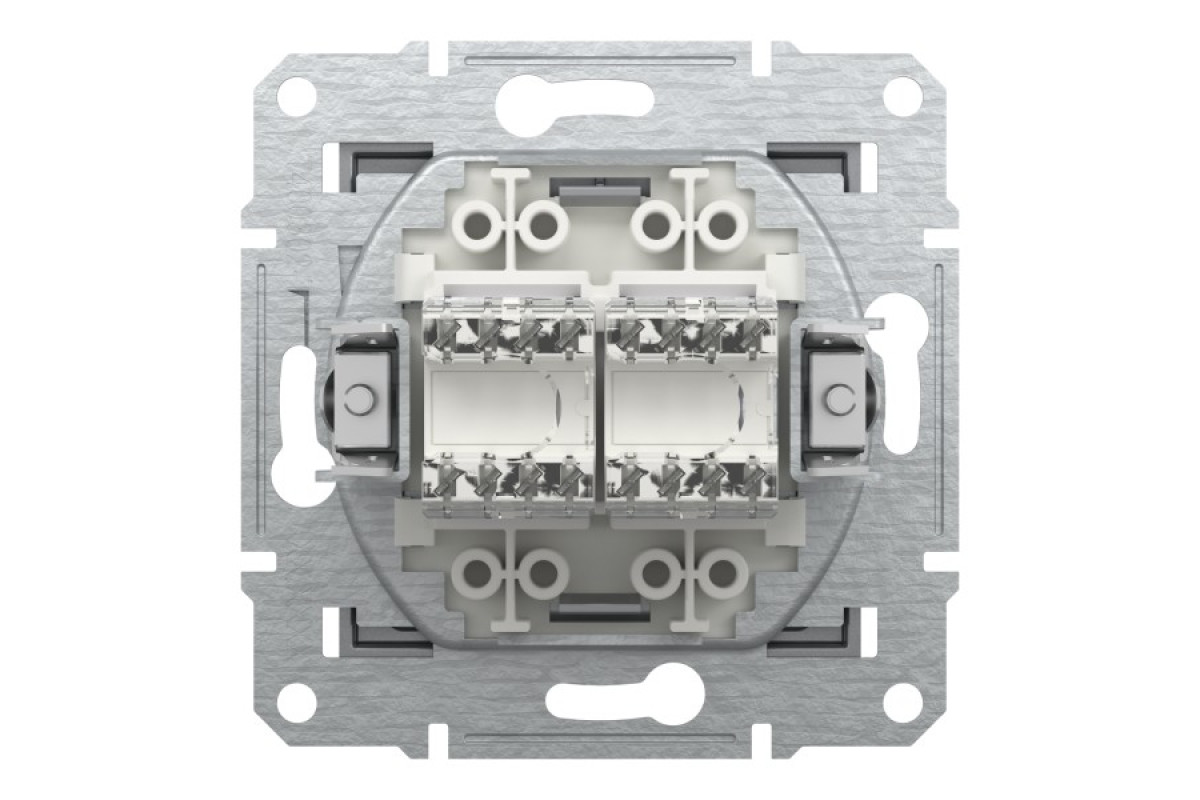 Розетка комп'ютерна RJ45 UTP категорія 5Е подвійна Asfora Сталь (EPH4400162)
