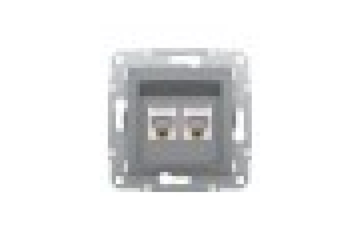 Розетка комп'ютерна RJ45 UTP категорія 5Е подвійна Asfora Сталь (EPH4400162)