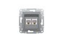 Розетка комп'ютерна RJ45 UTP категорія 5Е подвійна Asfora Сталь (EPH4400162)