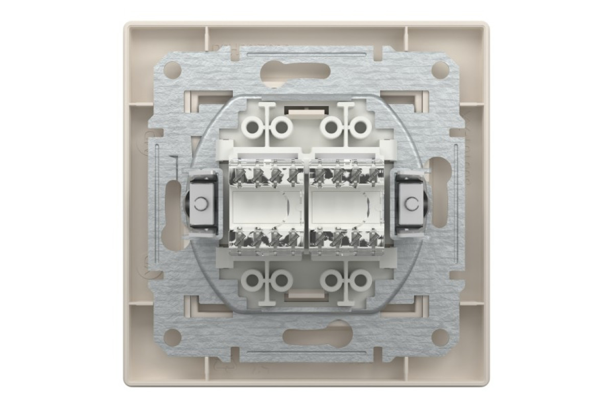 Розетка комп'ютерна RJ45 UTP категорія 5Е подвійна Крем Asfora (EPH4400123)