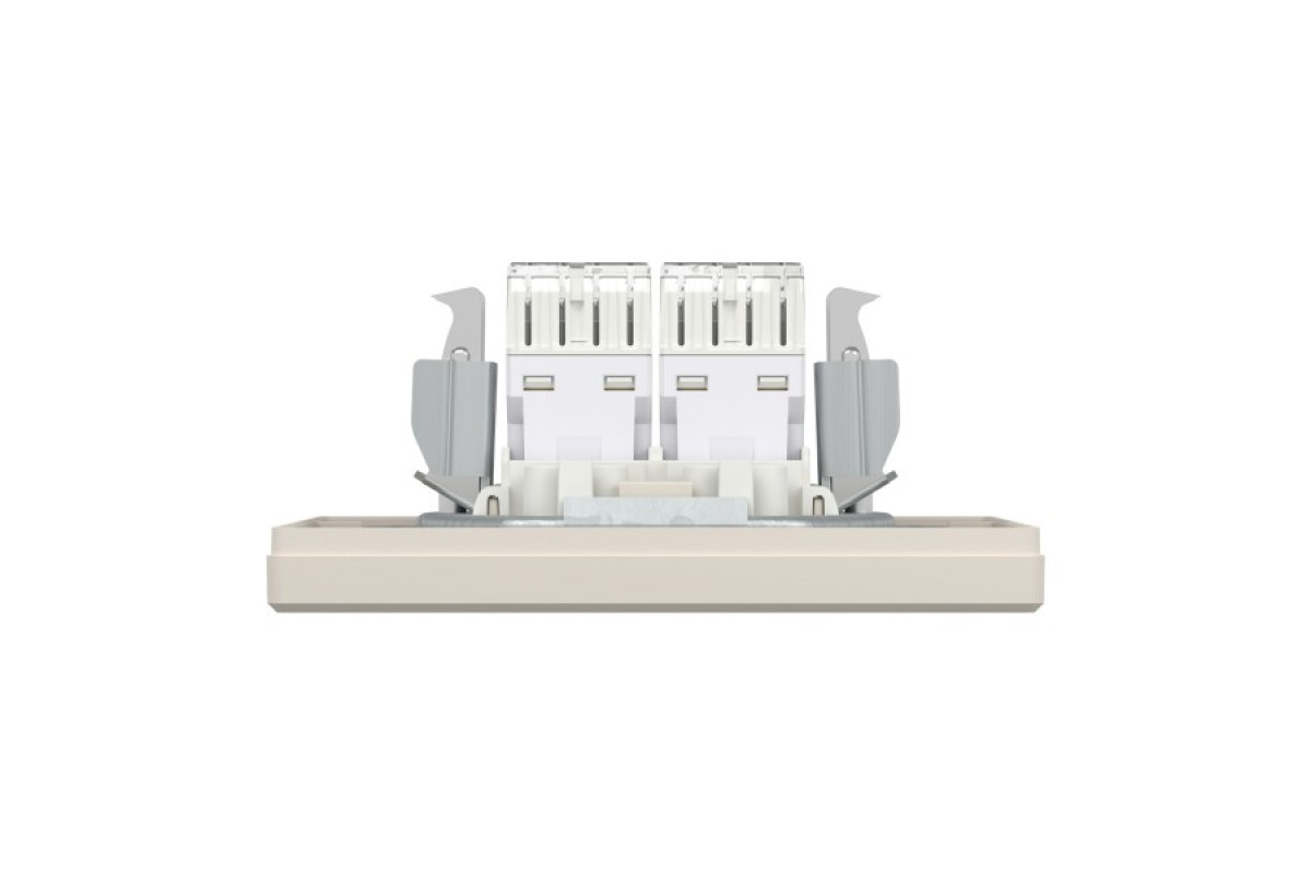 Розетка комп'ютерна RJ45 UTP категорія 5Е подвійна Крем Asfora (EPH4400123)