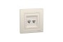 Розетка комп'ютерна RJ45 UTP категорія 5Е подвійна Крем Asfora (EPH4400123)