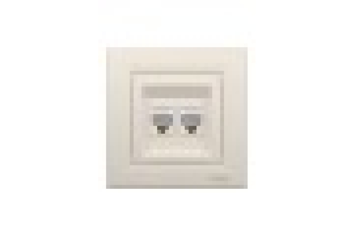 Розетка комп'ютерна RJ45 UTP категорія 5Е подвійна Крем Asfora (EPH4400123)