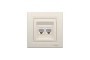 Розетка комп'ютерна RJ45 UTP категорія 5Е подвійна Крем Asfora (EPH4400123)