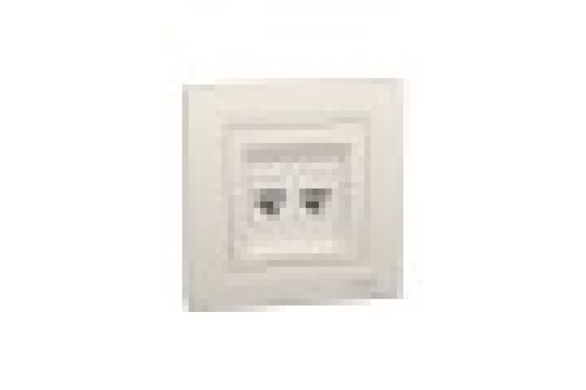 Розетка комп'ютерна RJ45 UTP категорія 5Е подвійна Крем Asfora (EPH4400123)