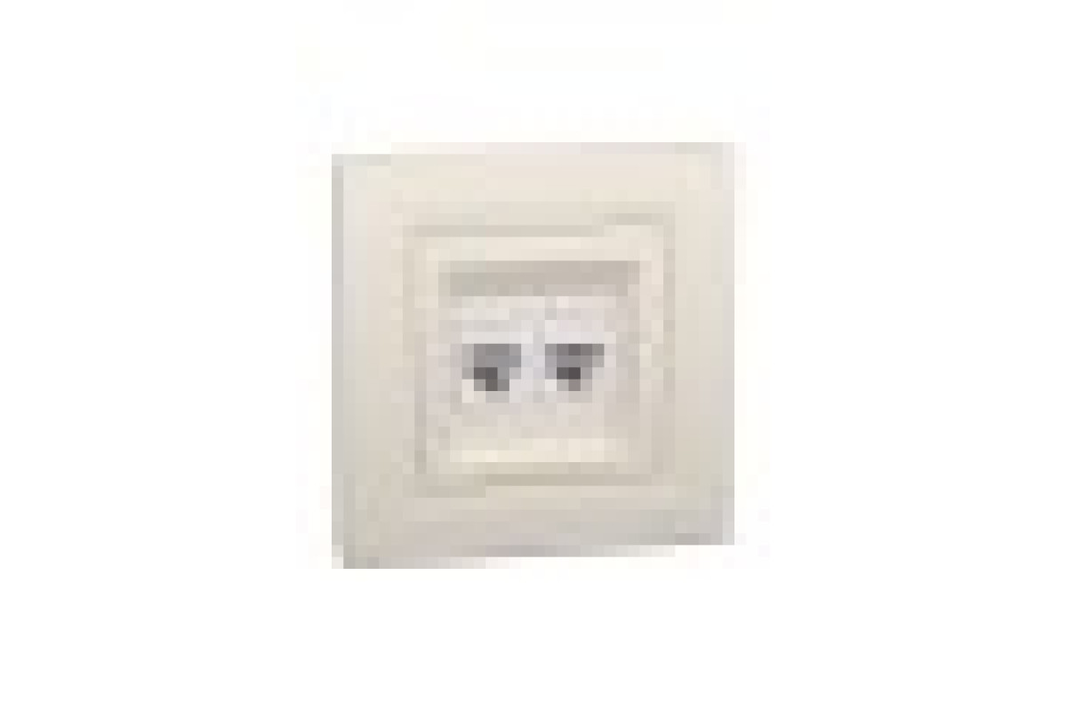 Розетка комп'ютерна RJ45 UTP категорія 6 подвійна Крем Asfora (EPH4800123)