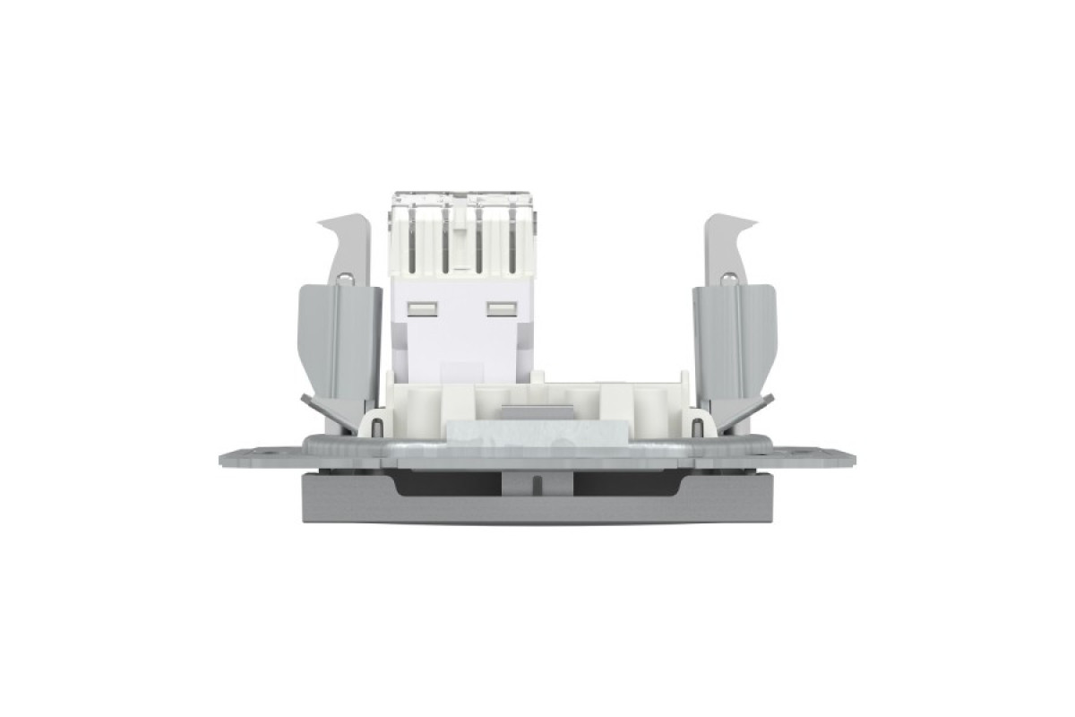 Розетка комп'ютерна RJ45 UTP категорія 6 Asfora Алюміній (EPH4700161)