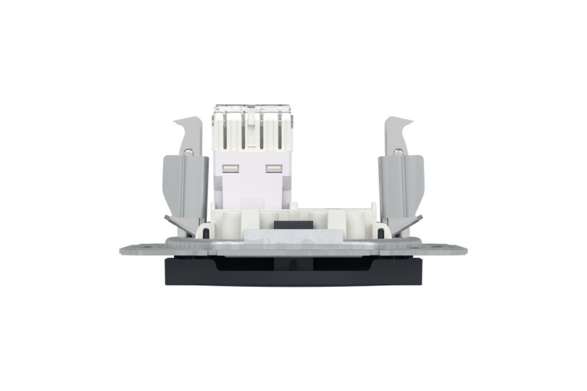 Розетка комп'ютерна RJ45 UTP категорія 6 Asfora Антрацит (EPH4700171)