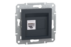 Розетка комп'ютерна RJ45 UTP категорія 6 Asfora Антрацит (EPH4700171)