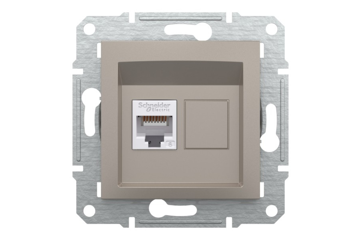 Розетка комп'ютерна RJ45 UTP категорія 6 Asfora Бронза (EPH4700169)