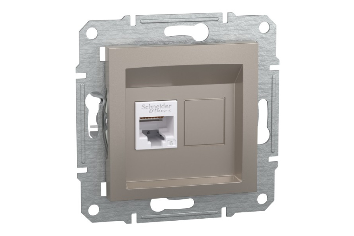 Розетка комп'ютерна RJ45 UTP категорія 6 Asfora Бронза (EPH4700169)