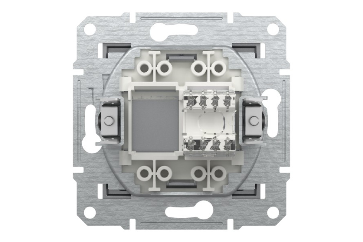 Розетка комп'ютерна RJ45 UTP категорія 6 Asfora Сталь (EPH4700162)