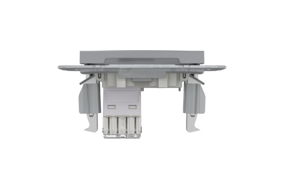 Розетка комп'ютерна RJ45 UTP категорія 6 Asfora Сталь (EPH4700162)