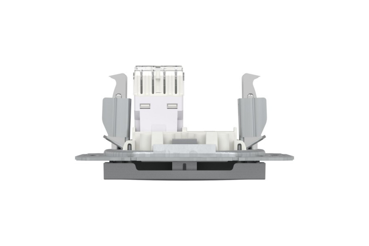 Розетка комп'ютерна RJ45 UTP категорія 6 Asfora Сталь (EPH4700162)